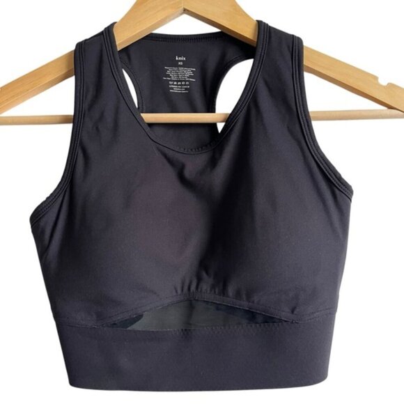 Knix Momenta Racerback Sports Bra XS Black - Picture 3 of 9